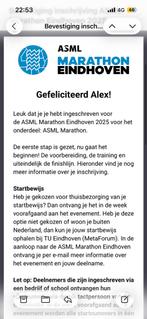 ASML marathon startnummer te koop, Overige merken, Overige typen, Nieuw, Ophalen of Verzenden