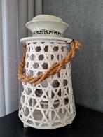 Houten windlicht, Ophalen, 25 tot 50 cm, Zo goed als nieuw, Crème