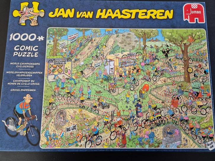 Puzzel Jan van Haasteren 1000 veldrijden, Hobby en Vrije tijd, Denksport en Puzzels, Zo goed als nieuw, Legpuzzel, 500 t/m 1500 stukjes