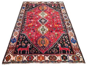 Handmade Persian wool Qashqai carpet Tribal Animal 177x253cm beschikbaar voor biedingen