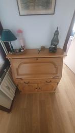Houten secretaire met klep, Gebruikt, Grenenhout, Landelijk, 25 tot 50 cm
