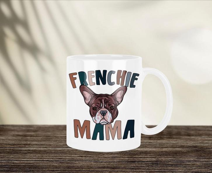 Frenchie Mama mok, Huis en Inrichting, Keuken | Servies, Nieuw, Kop(pen) en/of Schotel(s), Overige stijlen, Ophalen of Verzenden