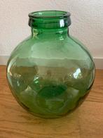 Viresa vintage Franse grote groene bolvaas jaren 50, Ophalen of Verzenden, Minder dan 50 cm, Groen, Glas
