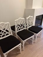 Zes Jonathan Adler Faux Bamboo eetkamer stoelen, Zwart, Ophalen of Verzenden, Zo goed als nieuw, Vier