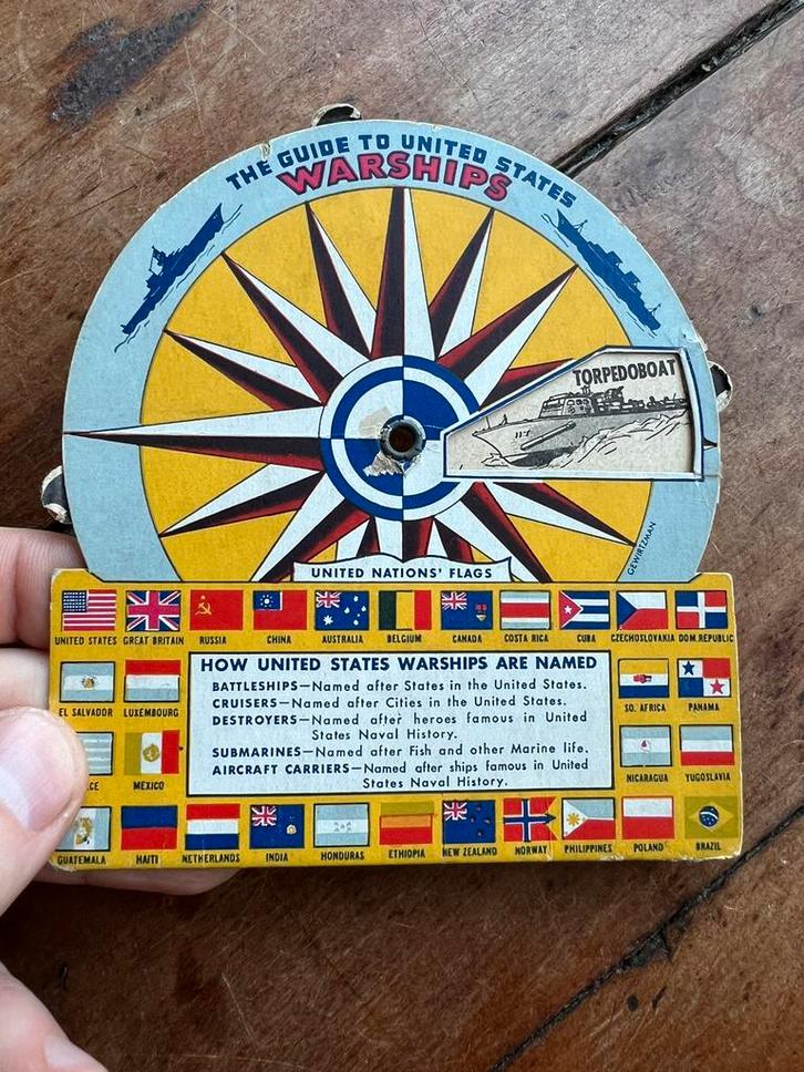 WO2 Amerikaans US Navy schip herkenning draaischijf Marine, Verzamelen, Militaria | Tweede Wereldoorlog, Marine, Nederland, Verzenden