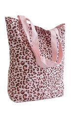 Tas van canvas met roze luipaard print., Ophalen of Verzenden, Nieuw, Roze