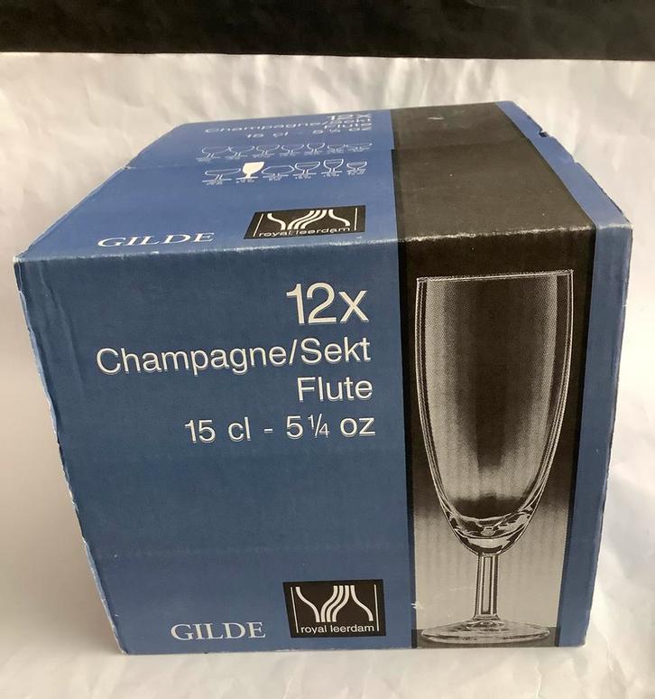 Copier - Gilde - 12 x Champagne/Sekt flutes, Verzamelen, Glas en Borrelglaasjes, Zo goed als nieuw, Overige typen, Ophalen of Verzenden