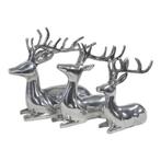 Beeld liggend hert aluminium kleur zilver 30 cm, Ophalen of Verzenden, Nieuw, Dier