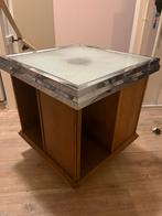 Vintage Bijzettafel met Lamp en Boekenruimte, Huis en Inrichting, Ophalen, Minder dan 45 cm, Minder dan 55 cm, Gebruikt