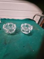 waxinehouders kristal bloem 2 stuks vintage, Ophalen of Verzenden, 'T Olde Gre-j, Info@toldegrej.nl, Endepoelstraat 20f Didam