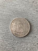 5 Pesetas 1885 *87 Zilver Alfonso XII Spanje, Verzenden, Overige landen, Losse munt, Zilver