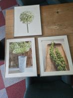 Set van 3 vintage schilderijtjes, Minder dan 50 cm, Gebruikt, 50 tot 75 cm, Metaal of Aluminium