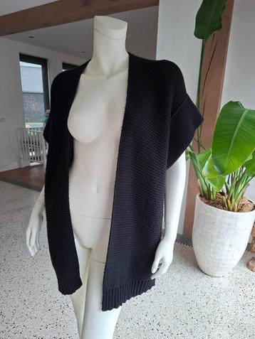 Zwart Gebreid Gilet Vest - Maat 46 XXL beschikbaar voor biedingen