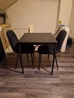 Ikea tafel met 2 velvet zwarte stoelen, Huis en Inrichting, Tafels | Eettafels, Ophalen, Zo goed als nieuw, Rechthoekig, 50 tot 100 cm