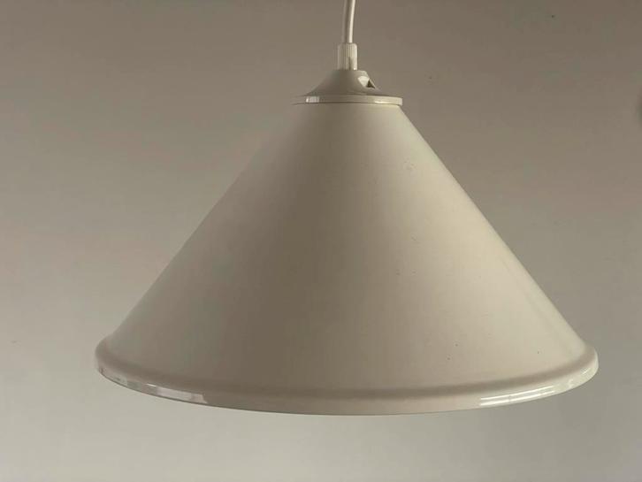 Vintage geëmailleerde metalen hanglamp (IKEA/ Massive), Huis en Inrichting, Lampen | Hanglampen, Zo goed als nieuw, Minder dan 50 cm