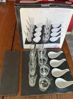 Amuse set Gusta met leisteen plaat, Ophalen of Verzenden, Glas, Overige stijlen