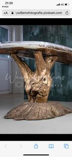 Unieke design tafel - bladgoud, hout & epoxy - Nu €1500!, Huis en Inrichting, Eikenhout, Nieuw, LM Lighting, Resi@exclusieve-verlichting.eu