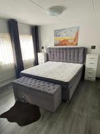 Boxspring Sevilla 200x180 cm, grijs, Ophalen, Sevilla, Tweepersoons, Zo goed als nieuw