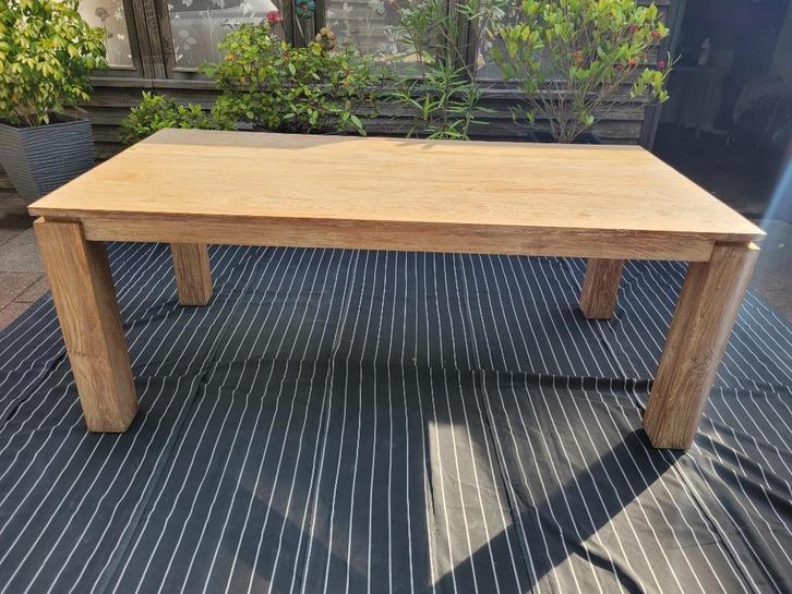 Eettafel Teak 200x100 cm, Huis en Inrichting, Tafels | Eettafels, Zo goed als nieuw, 100 tot 150 cm, 200 cm of meer, Vijf personen of meer