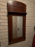 Antieke spiegel met houten lijst, Antiek en Kunst, Ophalen, Rechthoekig, 50 tot 100 cm, 100 tot 150 cm