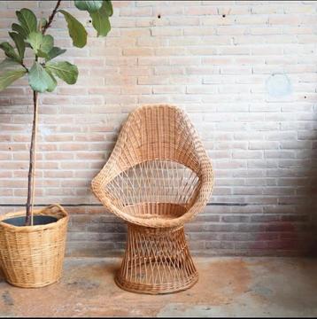 Rotan retro Stoel  beschikbaar voor biedingen
