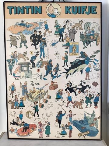 Zeldzame poster KUIFJE  en het Haaienmeer 70cm bij 100 cm beschikbaar voor biedingen