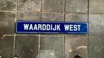 Emaille straatnaambord WAARDIJK WEST, Verzamelen, Ophalen of Verzenden, Gebruikt, Reclamebord
