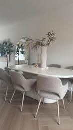 6 eetkamerstoelen te koop, Huis en Inrichting, Stoelen, Ophalen, Bruin, Zo goed als nieuw, Stof