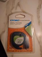 Dymo 91200 lettertape zwart/wit 12mm x 4m - papier, Ophalen of Verzenden, Nieuw