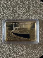 Goudkleurige Titanic munt, Ophalen of Verzenden, Noord-Amerika