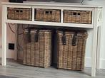 Sidetable met rieten lades en salontafel set, Huis en Inrichting, Tafels | Sidetables, Ophalen, Gebruikt, 100 tot 150 cm, Minder dan 25 cm