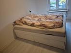 Ikea Brimnes 2-persoonsbed 140x200 + Hövag matras, Ophalen, Wit, Tweepersoons, 140 cm