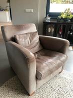 Leren fauteuil kleur taupe, Huis en Inrichting, Stoelen, Ophalen, Gebruikt, Overige kleuren, Leer
