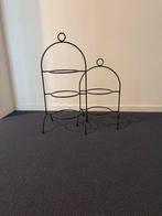 2 x etagère, een voor 2 en een voor 3 borden, Ophalen, Rond, Metaal