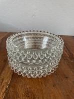 Vintage antiek dessertschaaltjes van glas met druppels, Ophalen of Verzenden