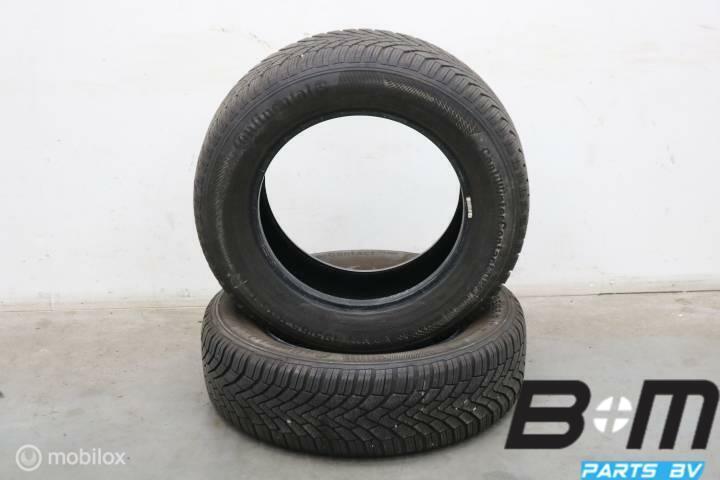 2 x 1956515 91T Conti WinterContact TS850 4mm 195 65 15, Auto-onderdelen, Banden en Velgen, Band(en), Gebruikt