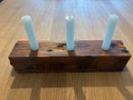 Hout en beton fabriek kandelaar, Ophalen of Verzenden, Zo goed als nieuw, Hout, Minder dan 25 cm
