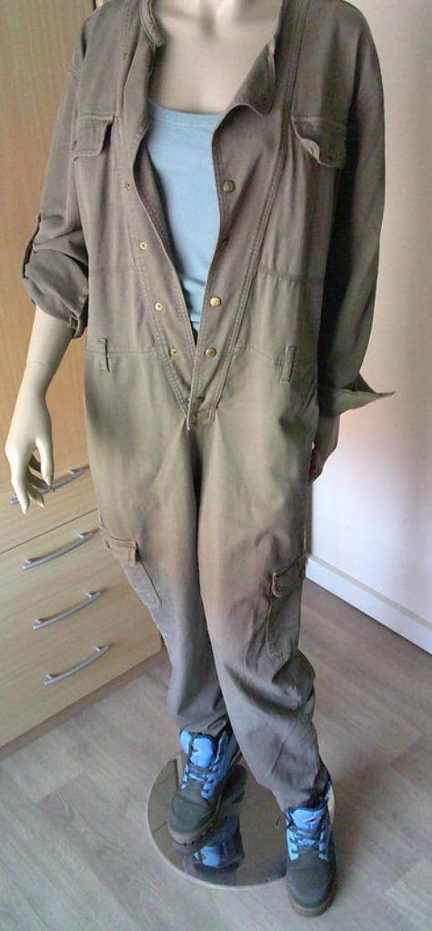SUMMUM groene Cargostijl spijkerstof jumpsuit maat 40, Kleding | Dames, Jumpsuits, Gedragen, Maat 38/40 (M), Blauw, Verzenden