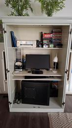Grote uitgebreide Computerkast Gebroken Wit, Huis en Inrichting, Kasten | Computermeubels, Ophalen, Gebruikt, 70 tot 120 cm, Modern
