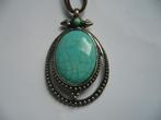 VINTAGE KETTING MET MOOIE HANGER TURKUOISE, Sieraden, Tassen en Uiterlijk, Antieke sieraden, Verzenden, Overige materialen, Ketting