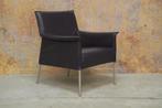 ZGANieuw! paarse leren Design on Stock Limec fauteuil, Huis en Inrichting, Fauteuils, Stock limec, Design, 75 tot 100 cm, Ophalen of Verzenden