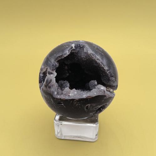 Zwarte Sfaleriet Druzy Geode Bol – 213 gram, Sieraden, Tassen en Uiterlijk, Edelstenen, Zo goed als nieuw, Ophalen of Verzenden