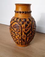 West Germany vaas, Bay, okergeel, 20cm, Gebruikt, Geel, Aardewerk of Porselein, Ophalen of Verzenden