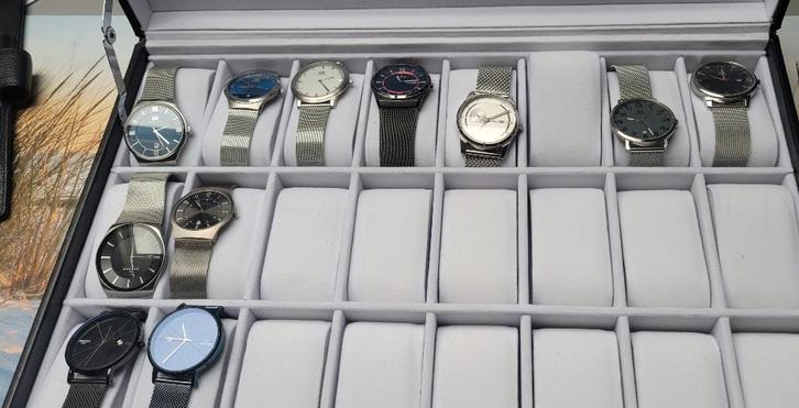Horloge verzameling, Sieraden, Tassen en Uiterlijk, Horloges | Heren, Zo goed als nieuw, Polshorloge, Overige merken, Staal, Staal