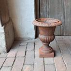 Brocante oude gietijzeren vaas tuinvaas roest 26cm *Etage3*, Gebruikt, ., Ophalen of Verzenden, .