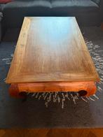 Mooie teak houten salontafel uit Indonesie, handgemaakt, Huis en Inrichting, Tafels | Salontafels, Ophalen, Gebruikt, 100 tot 150 cm
