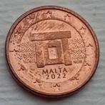 1 Eurocent 2022 Malta Nieuwe Munt Archeologische Tempel, Ophalen of Verzenden