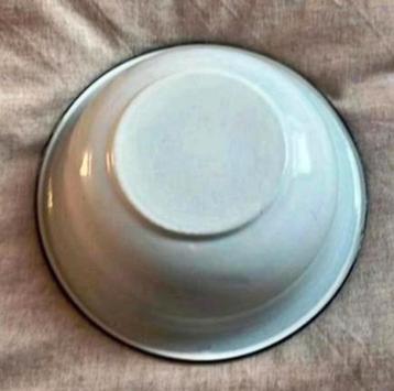 Vintage Emaille Kom - Blauw/Wit beschikbaar voor biedingen