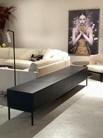 tv dressoir zwart eiken fineer design hotel chique 240cm, Minder dan 100 cm, 25 tot 50 cm, 200 cm of meer, Eikenhout