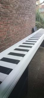 Prachtige elektrische Zonnescherm antraciet wit gestreept, Tuin en Terras, Zonneschermen, 150 tot 300 cm, Ophalen of Verzenden